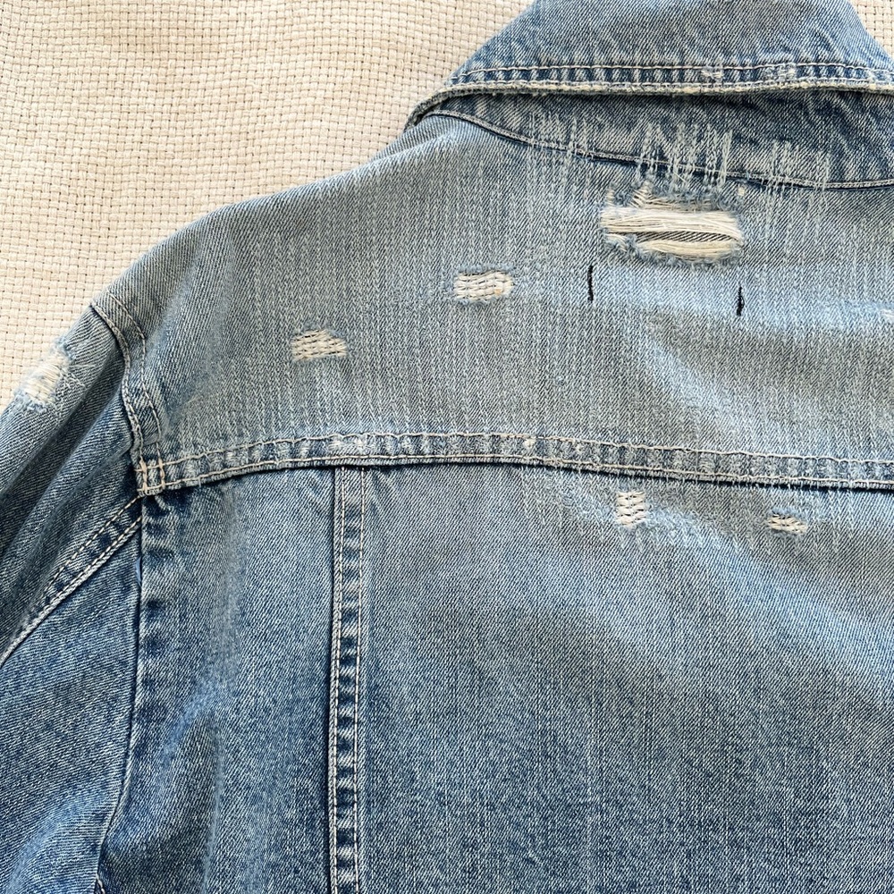 Wayne Cooper Distressed Denim Jacket Unisex Size M - Picture 4 of 6
